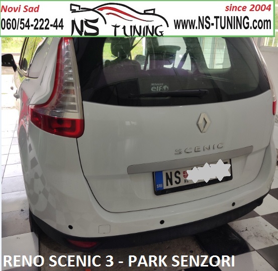 parking senzori ugradnja reno scenic 3 2012 2013 novi sad ns tuning sa ekranom rikverc kamera